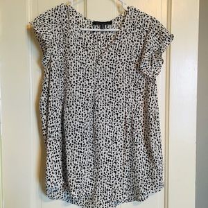 BNWOT black and white heart patterned blouse